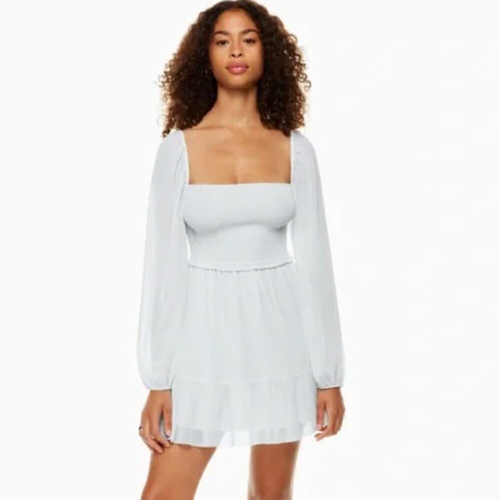 Aritzia Wilfred Tempest Mini Dress Baby Blue Size XS